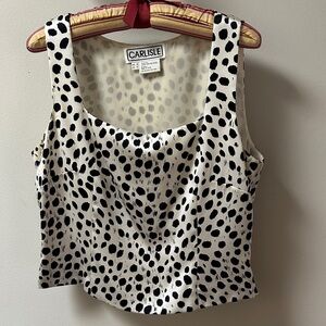 Carlisle Black and White Spotted Tank Top
